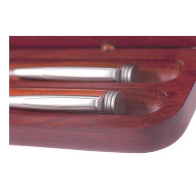 Writing set, ball pen and pencil in wooden case