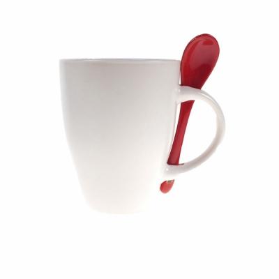 Ceramic mug 300 ml with spoon