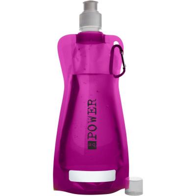 Foldable sports bottle 420 ml with carabiner