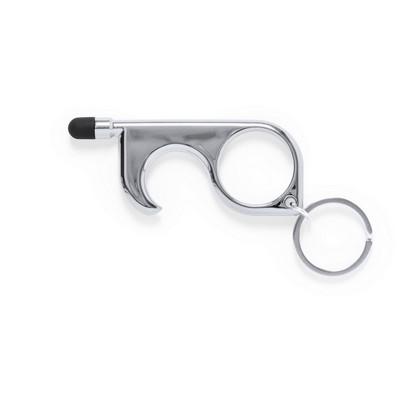 Anti-contact keyring for door opening and contactless use of public usage surfaces, ball pen, touch pen