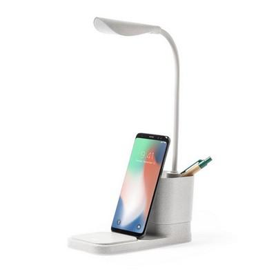 Wheat straw desk lamp, wireless charger 10W, phone stand