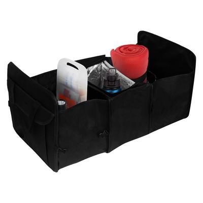 Foldable car organizer with cooler compartment