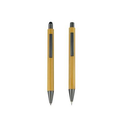 Writing set, bamboo ball pen with touch pen and mechanical pencil