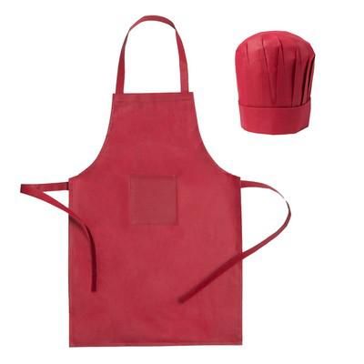 Cook set, kitchen apron with cook cap, children size