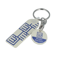 rHIPS.B  NEW £ Rectangle Trolley Mate Keyring (printed coin)