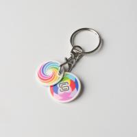 Recycled Multi Euro Trolley Coin Keyring