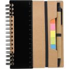 Memo holder, notebook, sticky notes, ball pen