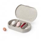 Bamboo pill box with 3 compartments