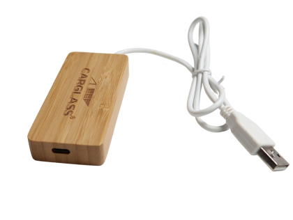 Bamboo HUB with 4 USB ports and 1 Type C