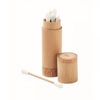 6 reusable swabs in bamboo box