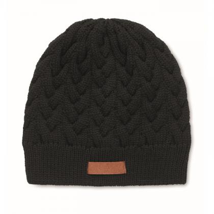 Cable knit beanie in RPET