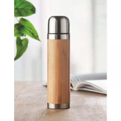 Double wall bamboo cover flask