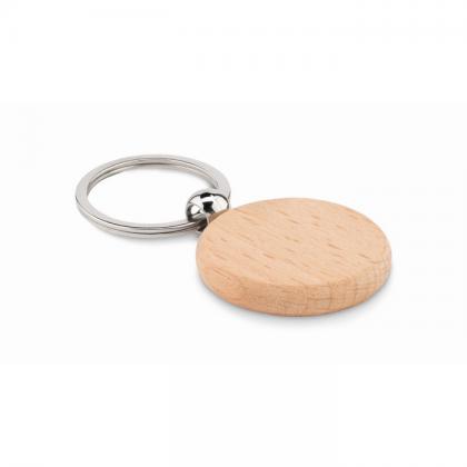 Round wooden key ring