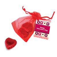 Chocolate Heart Organza Bag