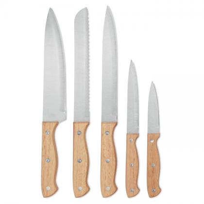 5 piece knife set in base
