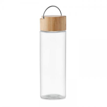 Glass bottle 500ml, bamboo lid