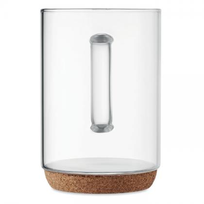 Glass mug 400ml with cork base