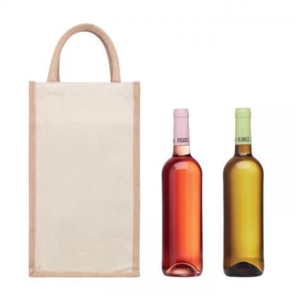 Jute wine bag for two bottles