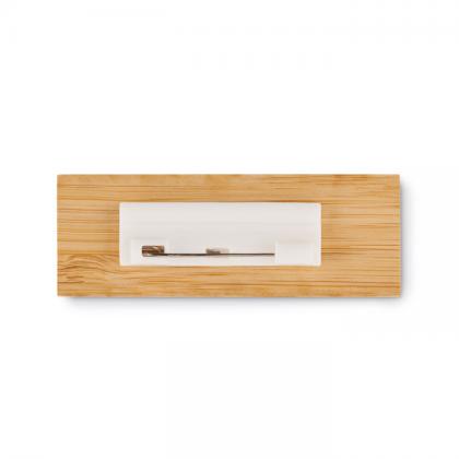 Name tag holder in bamboo