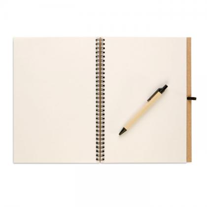 Recycled notebook with pen