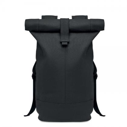 Rolltop washed canvas backpack