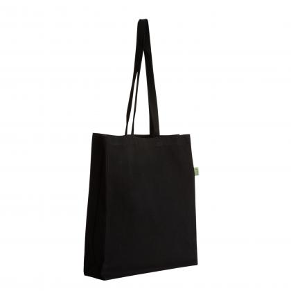 Illustrious BLACK Recycled 10oz  cotton canvas shopper Tote bag