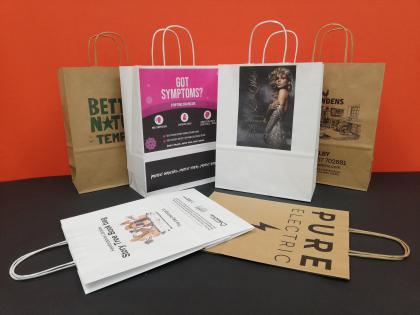 TWISTED HANDLE 240 KRAFT PAPER BAGS PRINTED FULL COLOUR