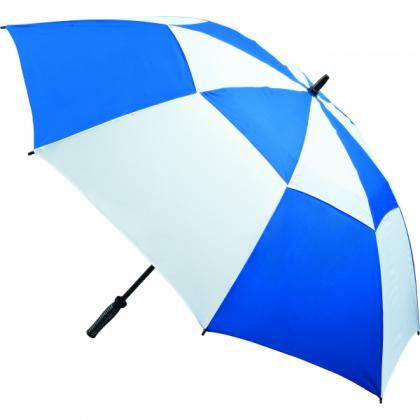 Vented Golf Umbrella (Royal Blue & White)
