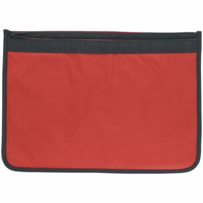 Nylon Document Wallet (Red with Black Edging)