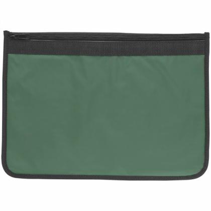 Nylon Document Wallet (Green with Black Edging)