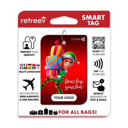 SMART luggage bag tag with: QR CODE & NFC tech