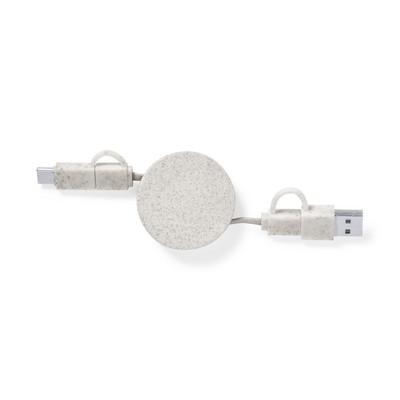 Retractable wheat straw charging cable