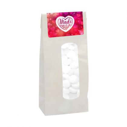 110gr Kraft bag with window and filled with dextrose mints