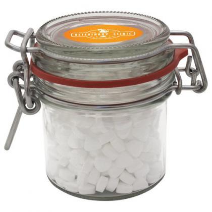 125ml/290gr Glass jar filled with extra strong mints