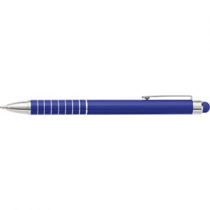 Aluminium ballpen with stylus (Cobalt blue)