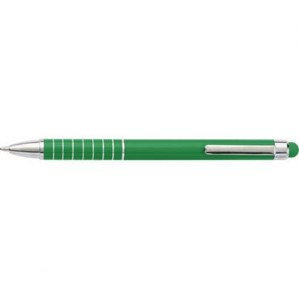 Aluminium ballpen with stylus (Light green)