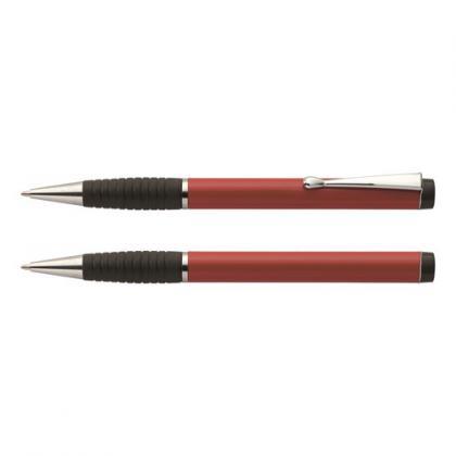 ANZIO twist action metal ballpen with blue ink (Red)