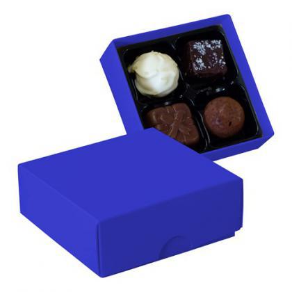 Chocolate box with 4 assorted chocolates and truffles (Blue)