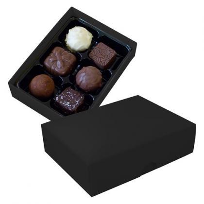 Chocolate box with 6 assorted chocolates and truffles (Black)
