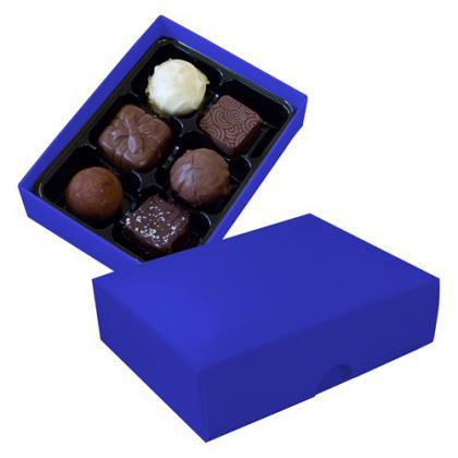 Chocolate box with 6 assorted chocolates and truffles (Blue)