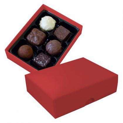 Chocolate box with 6 assorted chocolates and truffles (Red)