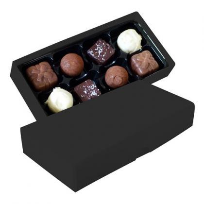 Chocolate box with 8 assorted chocolates and truffles (Black)