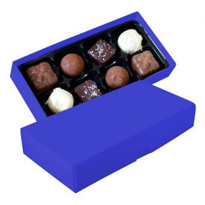Chocolate box with 8 assorted chocolates and truffles (Blue)