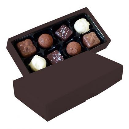 Chocolate box with 8 assorted chocolates and truffles (Brown)