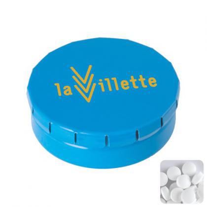 Click tin with dextrose mints (Light blue)