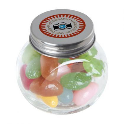 Small glass jar with jelly beans (Silver)