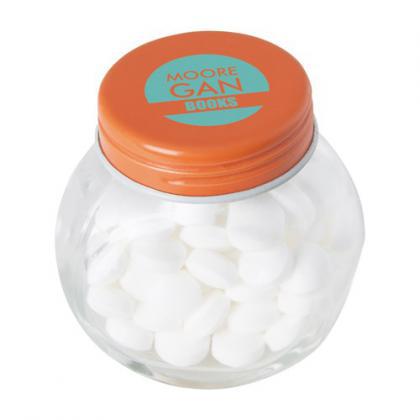 Small glass jar with mints (Orange)
