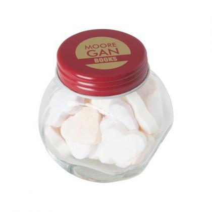 Small glass jar with mints (Red)
