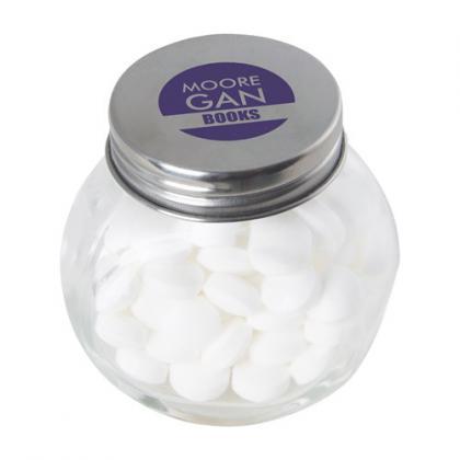 Small glass jar with mints (Silver)