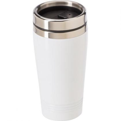 Stainless steel drinking mug (450ml) (White)